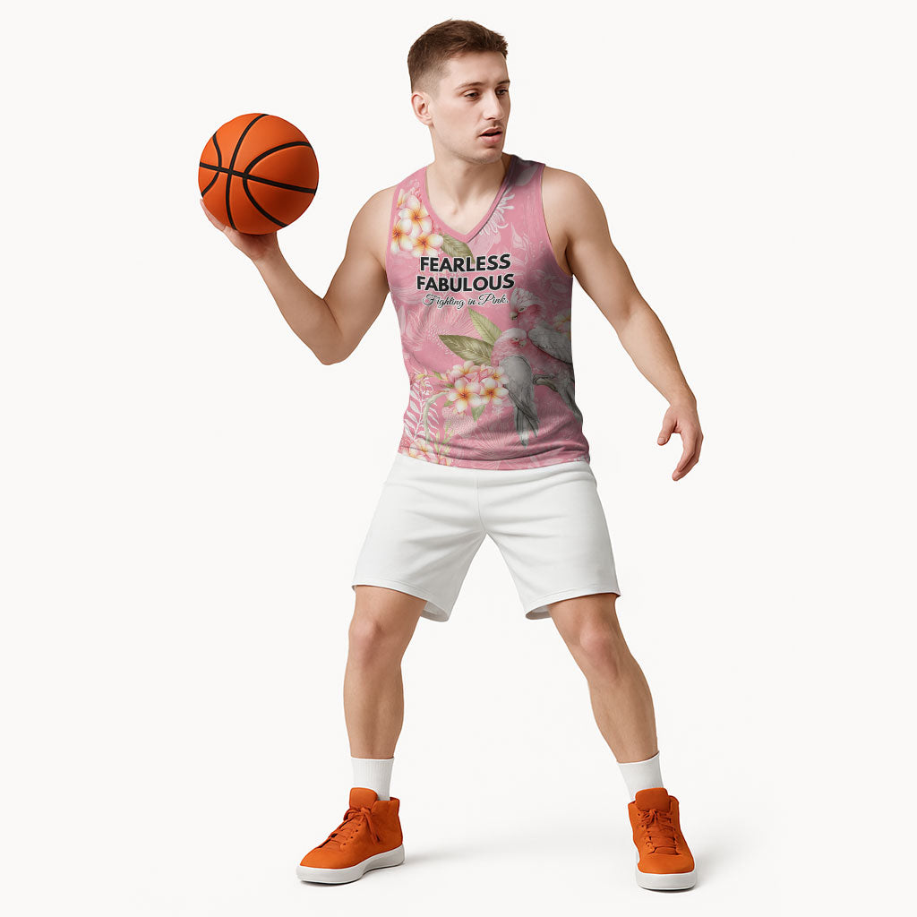 Personalised Galah Cockatoo Fighting in Pink Basketball Jersey Australian Breast Cancer Support Spirit