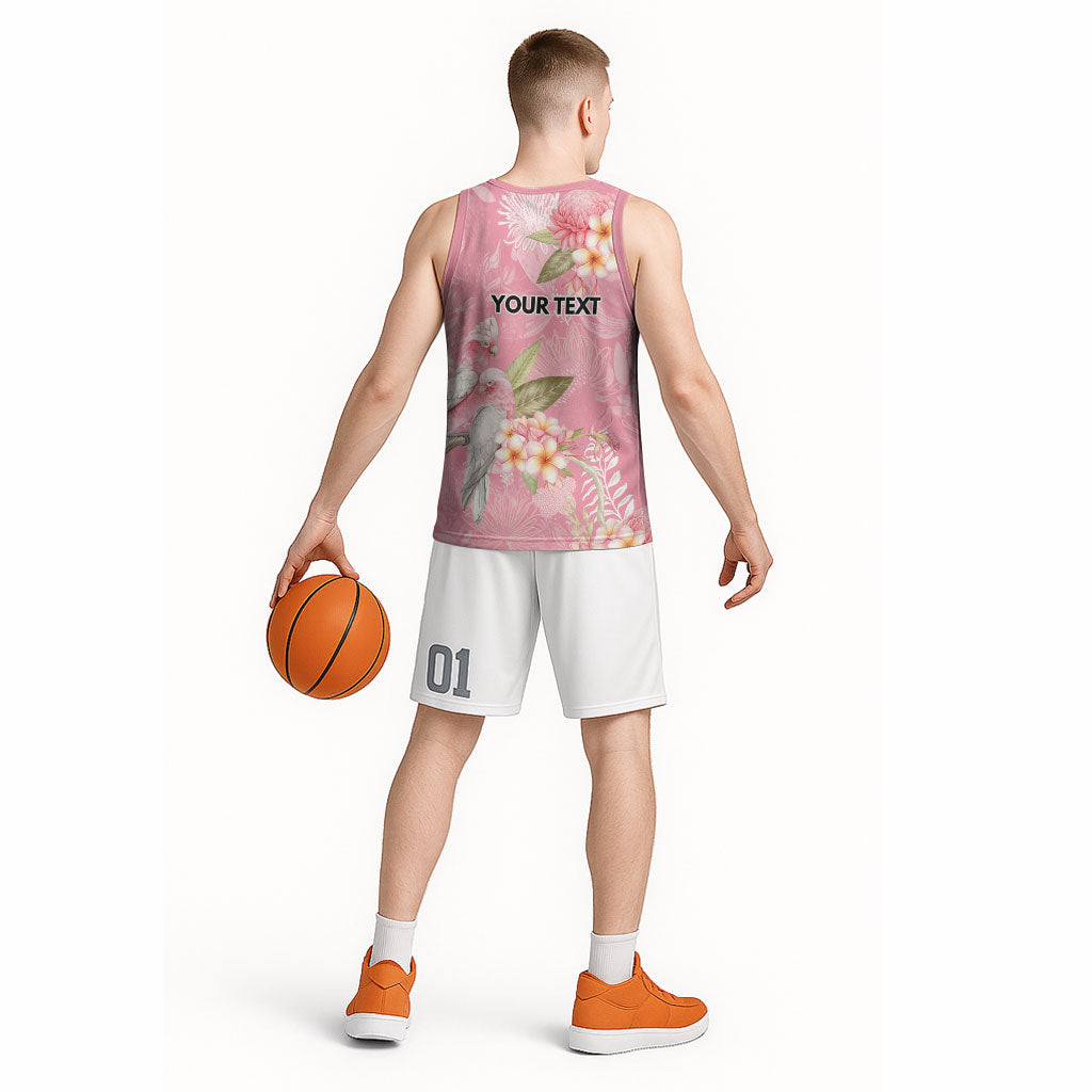 Personalised Galah Cockatoo Fighting in Pink Basketball Jersey Australian Breast Cancer Support Spirit