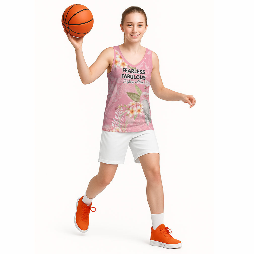 Personalised Galah Cockatoo Fighting in Pink Basketball Jersey Australian Breast Cancer Support Spirit
