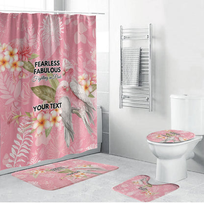 Personalised Galah Cockatoo Fighting in Pink Bathroom Set Australian Breast Cancer Support Spirit
