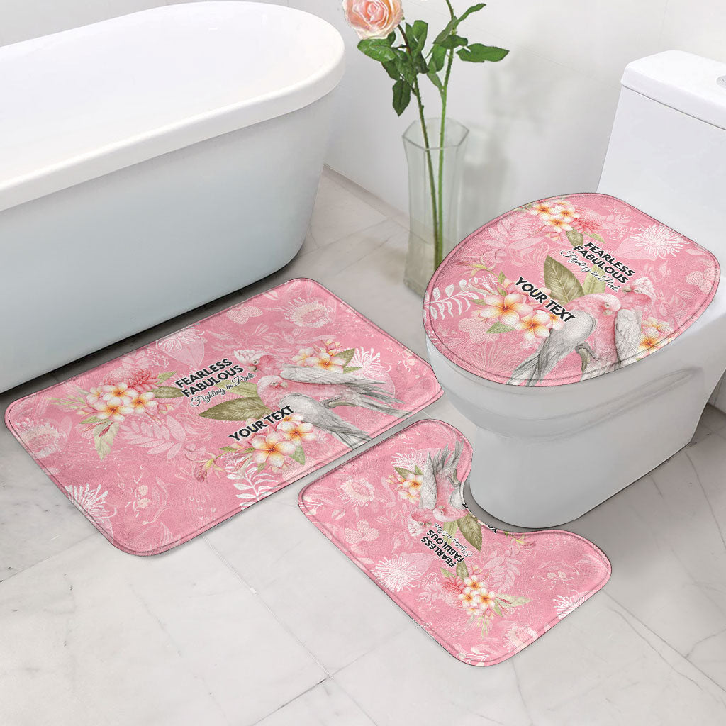 Personalised Galah Cockatoo Fighting in Pink Bathroom Set Australian Breast Cancer Support Spirit