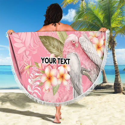Personalised Galah Cockatoo Fighting in Pink Beach Blanket Australian Breast Cancer Support Spirit