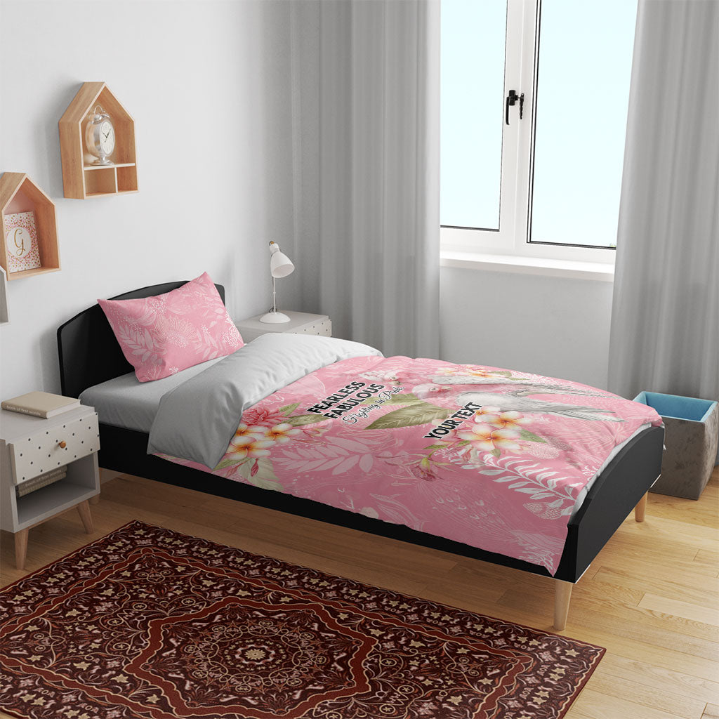 Personalised Galah Cockatoo Fighting in Pink Bedding Set Australian Breast Cancer Support Spirit