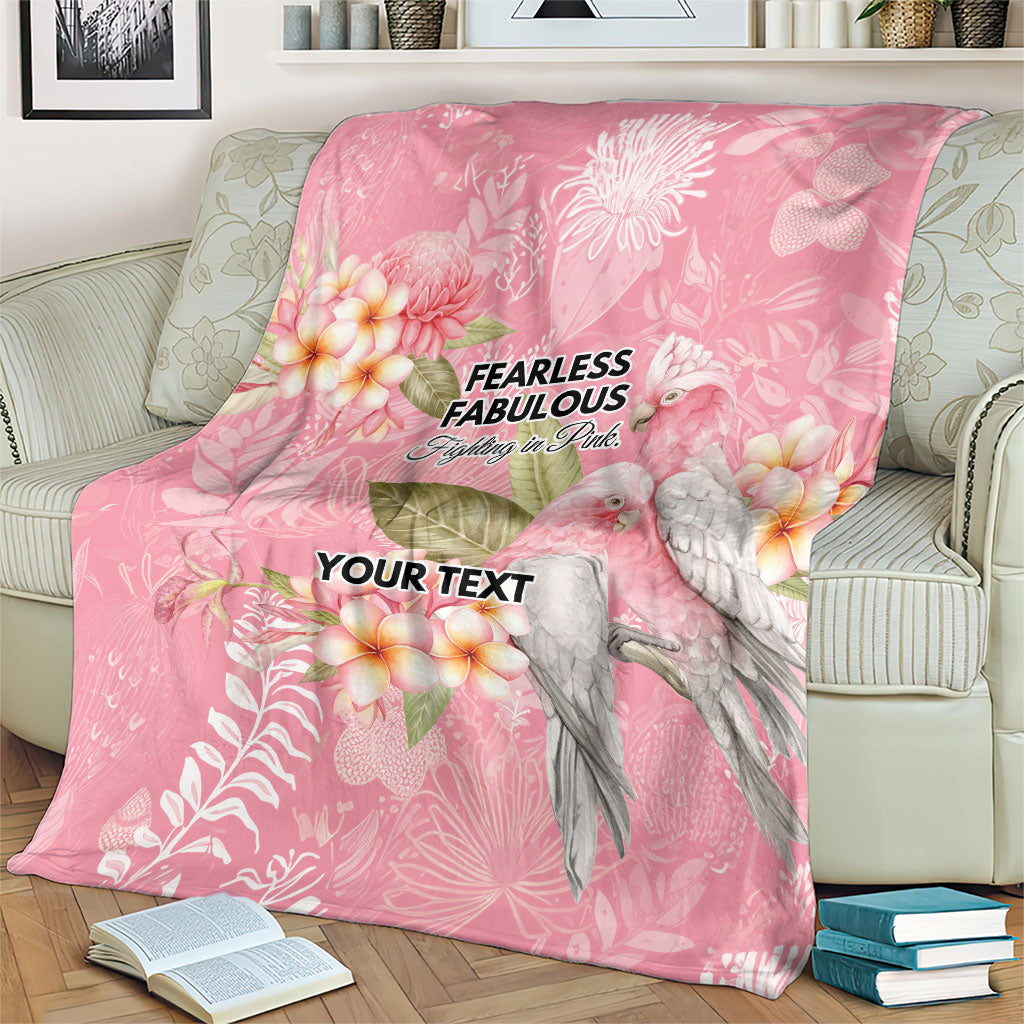 Personalised Galah Cockatoo Fighting in Pink Blanket Australian Breast Cancer Support Spirit