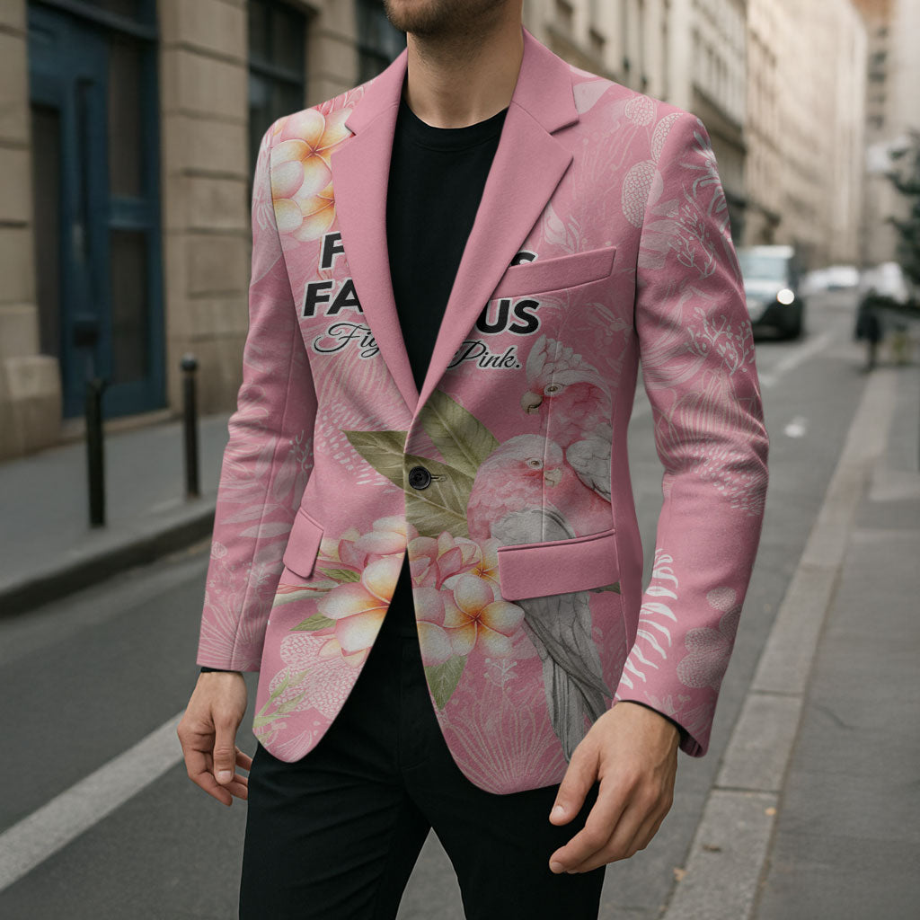 Personalised Galah Cockatoo Fighting in Pink Blazer Australian Breast Cancer Support Spirit