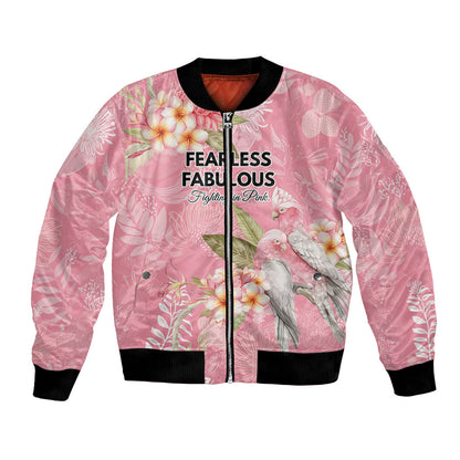 Personalised Galah Cockatoo Fighting in Pink Bomber Jacket Australian Breast Cancer Support Spirit