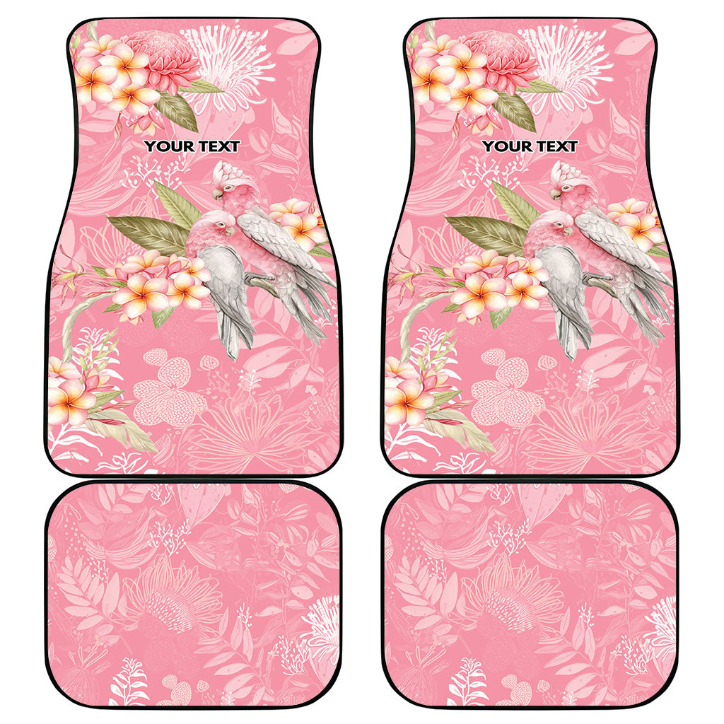Personalised Galah Cockatoo Fighting in Pink Car Mats Australian Breast Cancer Support Spirit