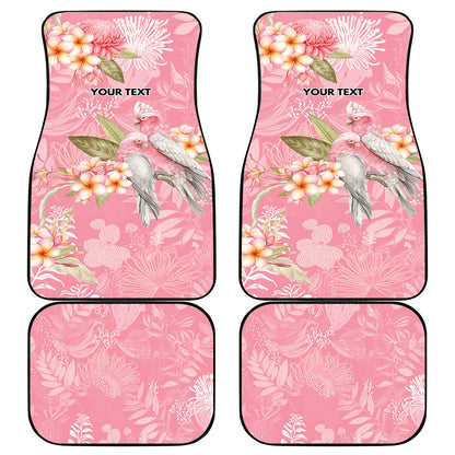 Personalised Galah Cockatoo Fighting in Pink Car Mats Australian Breast Cancer Support Spirit
