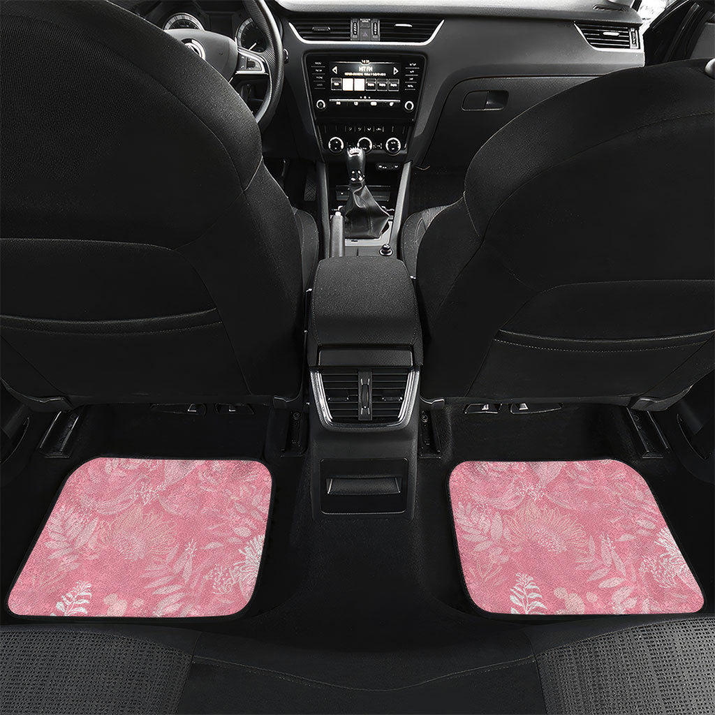 Personalised Galah Cockatoo Fighting in Pink Car Mats Australian Breast Cancer Support Spirit