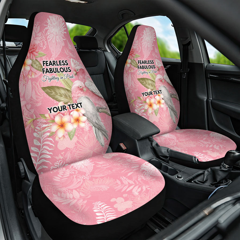 Personalised Galah Cockatoo Fighting in Pink Car Seat Cover Australian Breast Cancer Support Spirit