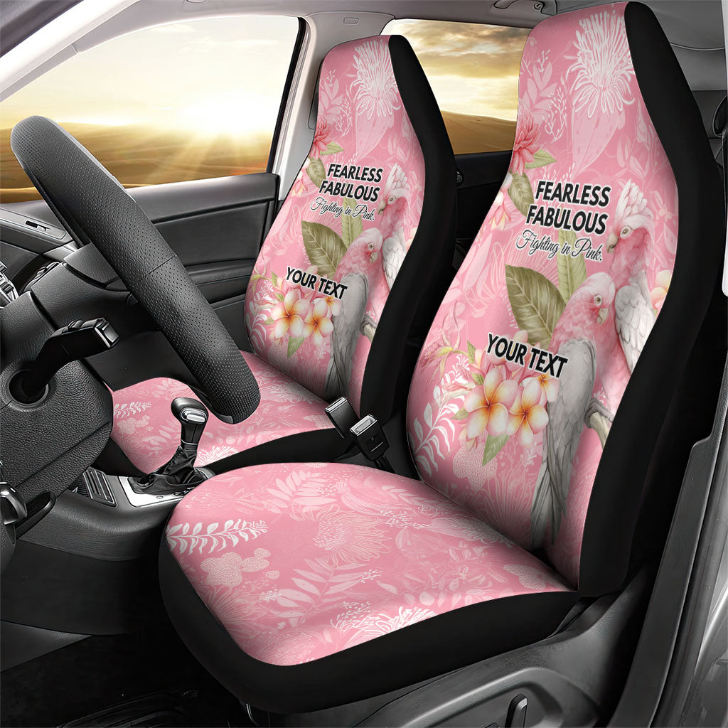 Personalised Galah Cockatoo Fighting in Pink Car Seat Cover Australian Breast Cancer Support Spirit