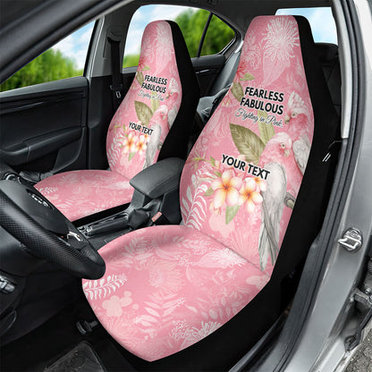 Personalised Galah Cockatoo Fighting in Pink Car Seat Cover Australian Breast Cancer Support Spirit