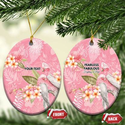 Personalised Galah Cockatoo Fighting in Pink Ceramic Ornament Australian Breast Cancer Support Spirit