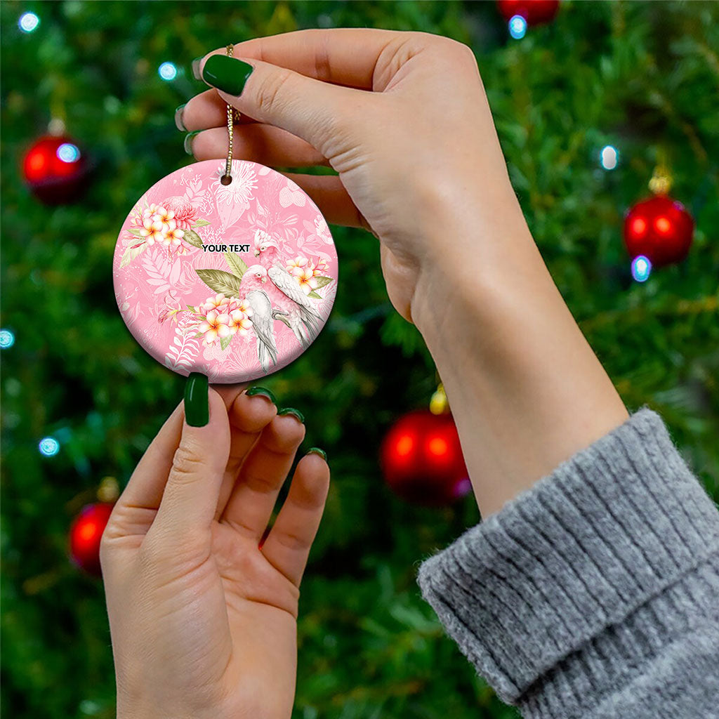 Personalised Galah Cockatoo Fighting in Pink Ceramic Ornament Australian Breast Cancer Support Spirit