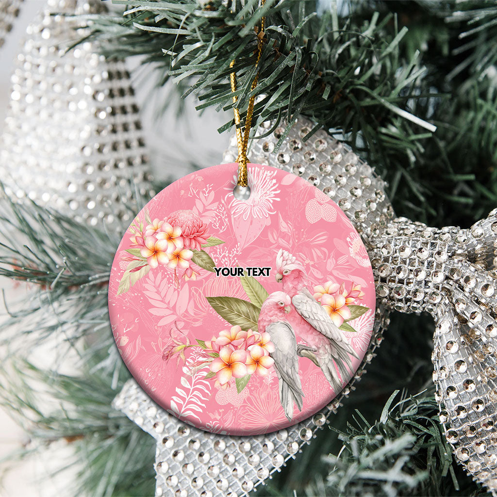 Personalised Galah Cockatoo Fighting in Pink Ceramic Ornament Australian Breast Cancer Support Spirit