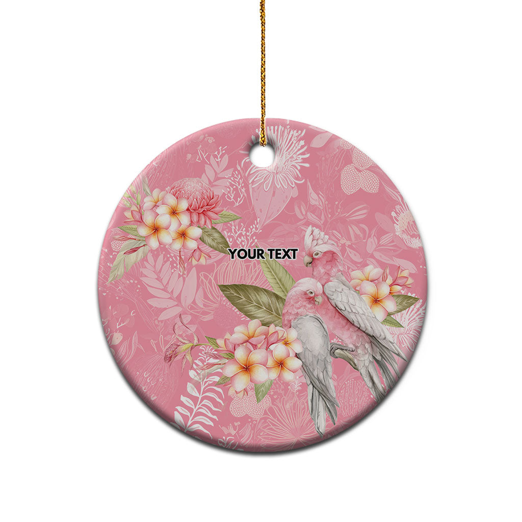 Personalised Galah Cockatoo Fighting in Pink Ceramic Ornament Australian Breast Cancer Support Spirit