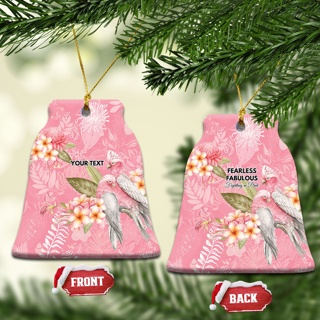 Personalised Galah Cockatoo Fighting in Pink Ceramic Ornament Australian Breast Cancer Support Spirit