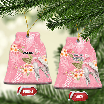 Personalised Galah Cockatoo Fighting in Pink Ceramic Ornament Australian Breast Cancer Support Spirit