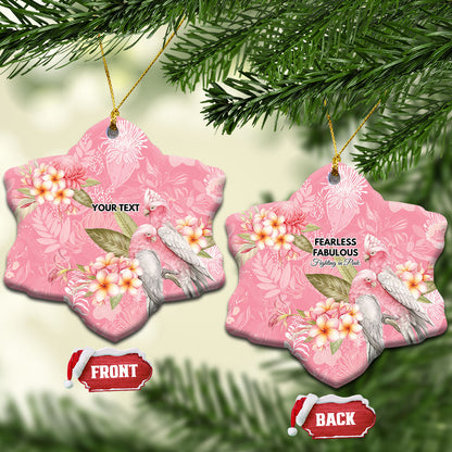 Personalised Galah Cockatoo Fighting in Pink Ceramic Ornament Australian Breast Cancer Support Spirit