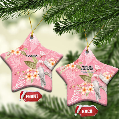 Personalised Galah Cockatoo Fighting in Pink Ceramic Ornament Australian Breast Cancer Support Spirit