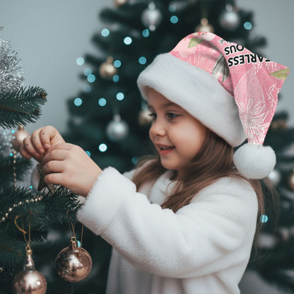 Personalised Galah Cockatoo Fighting in Pink Christmas Santa Hat Australian Breast Cancer Support Spirit