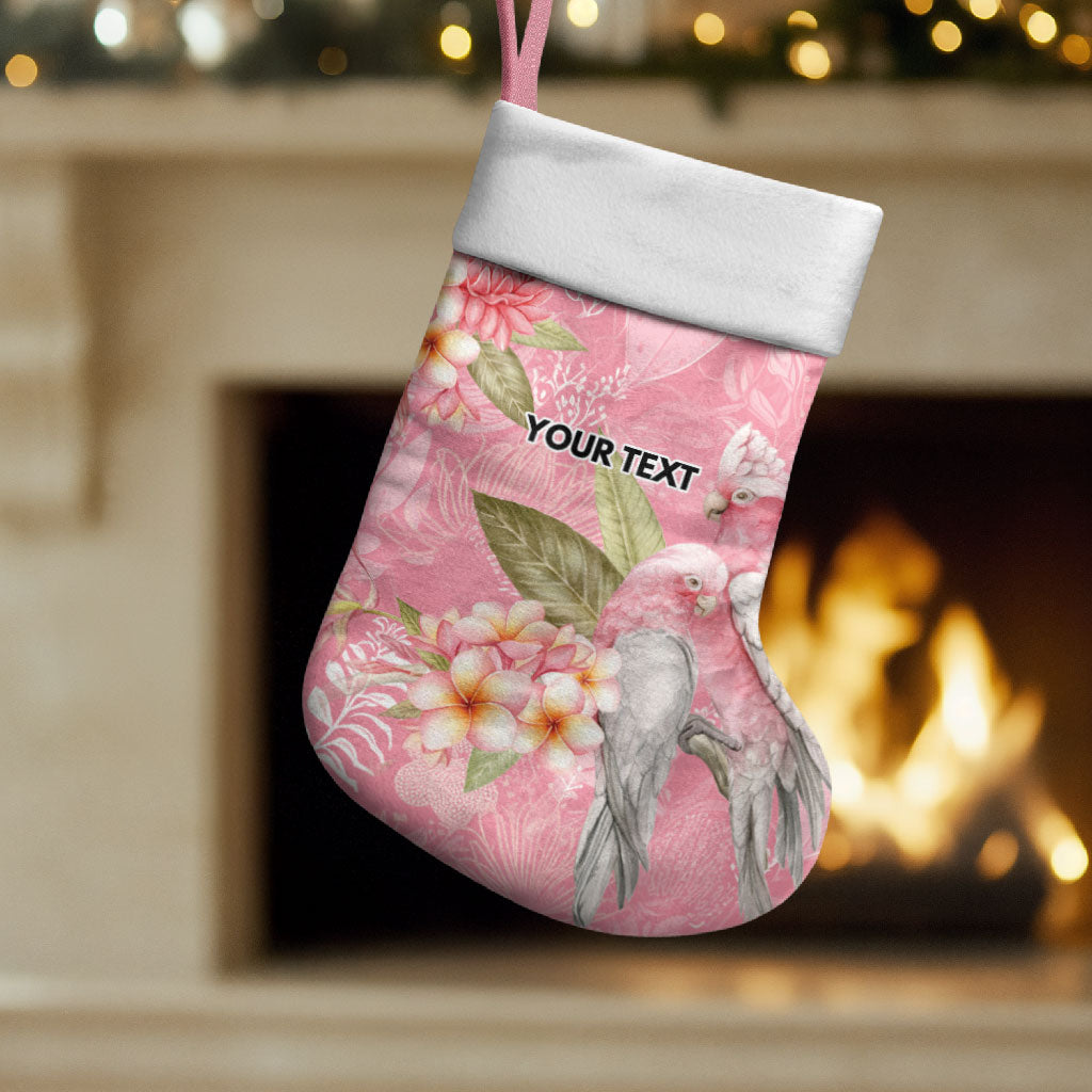 Personalised Galah Cockatoo Fighting in Pink Christmas Stocking Australian Breast Cancer Support Spirit