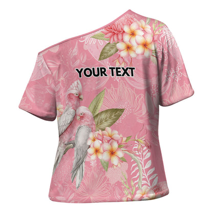 Personalised Galah Cockatoo Fighting in Pink Cross Shoulder Shirt Australian Breast Cancer Support Spirit