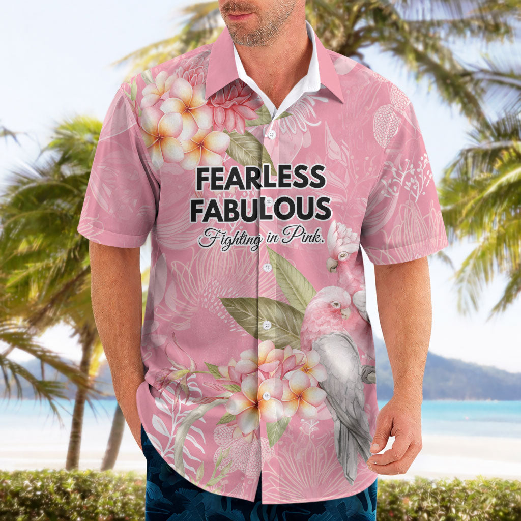 Personalised Galah Cockatoo Fighting in Pink Hawaiian Shirt Australian Breast Cancer Support Spirit