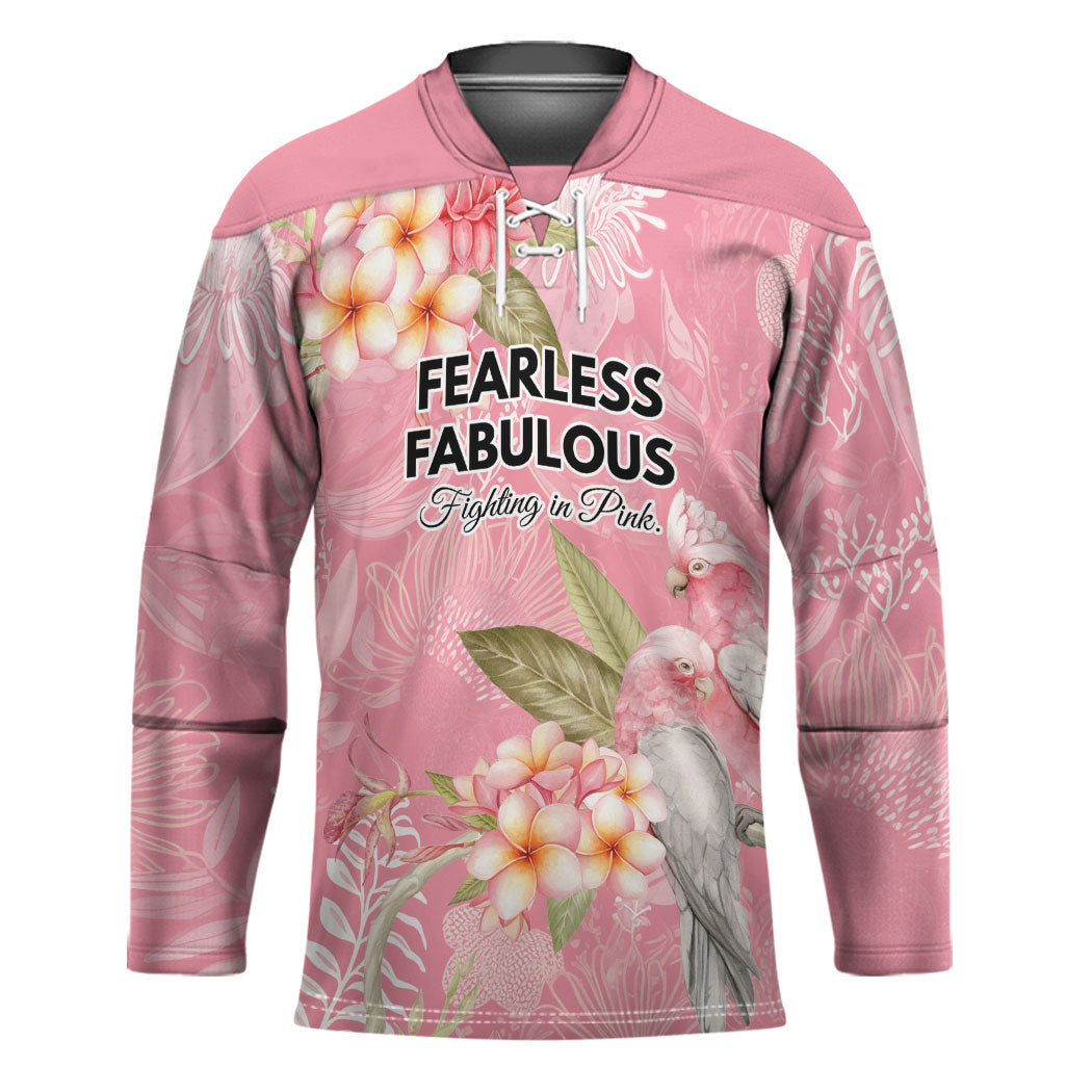 Personalised Galah Cockatoo Fighting in Pink Hockey Jersey Australian Breast Cancer Support Spirit