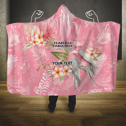 Personalised Galah Cockatoo Fighting in Pink Hooded Blanket Australian Breast Cancer Support Spirit