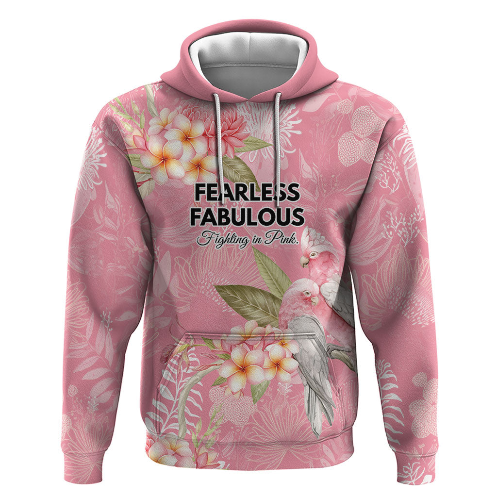 Personalised Galah Cockatoo Fighting in Pink Hoodie Australian Breast Cancer Support Spirit