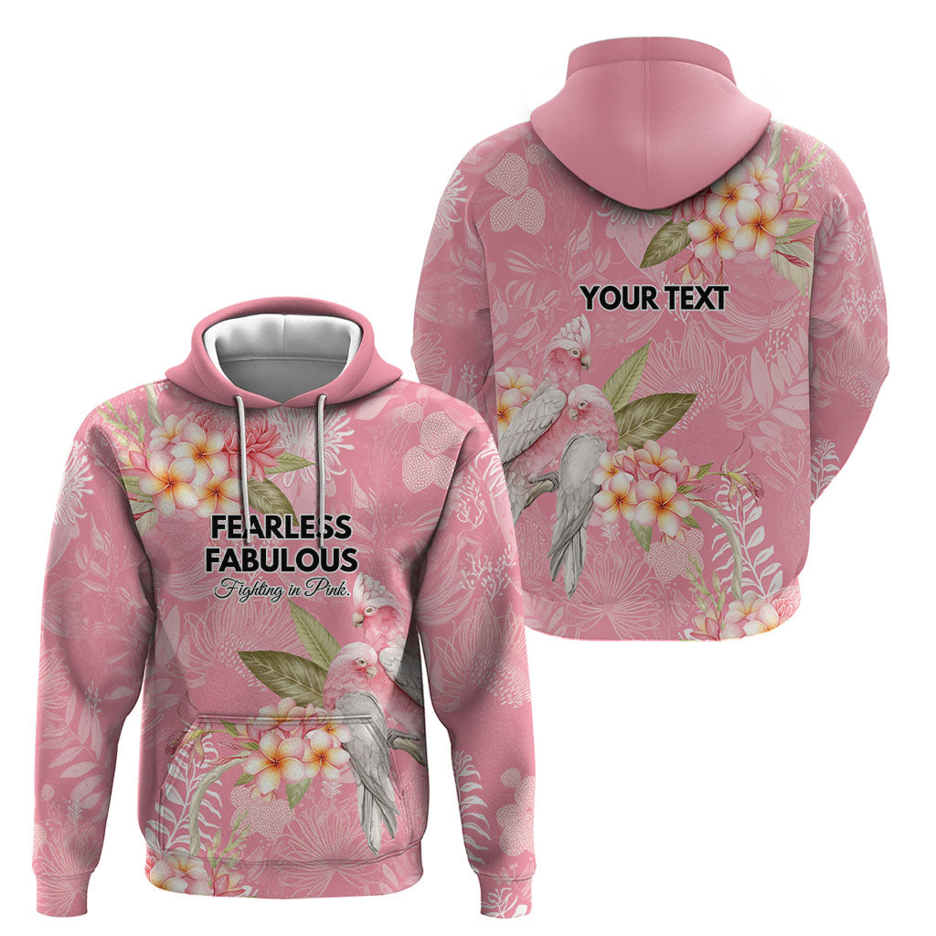 Personalised Galah Cockatoo Fighting in Pink Hoodie Australian Breast Cancer Support Spirit