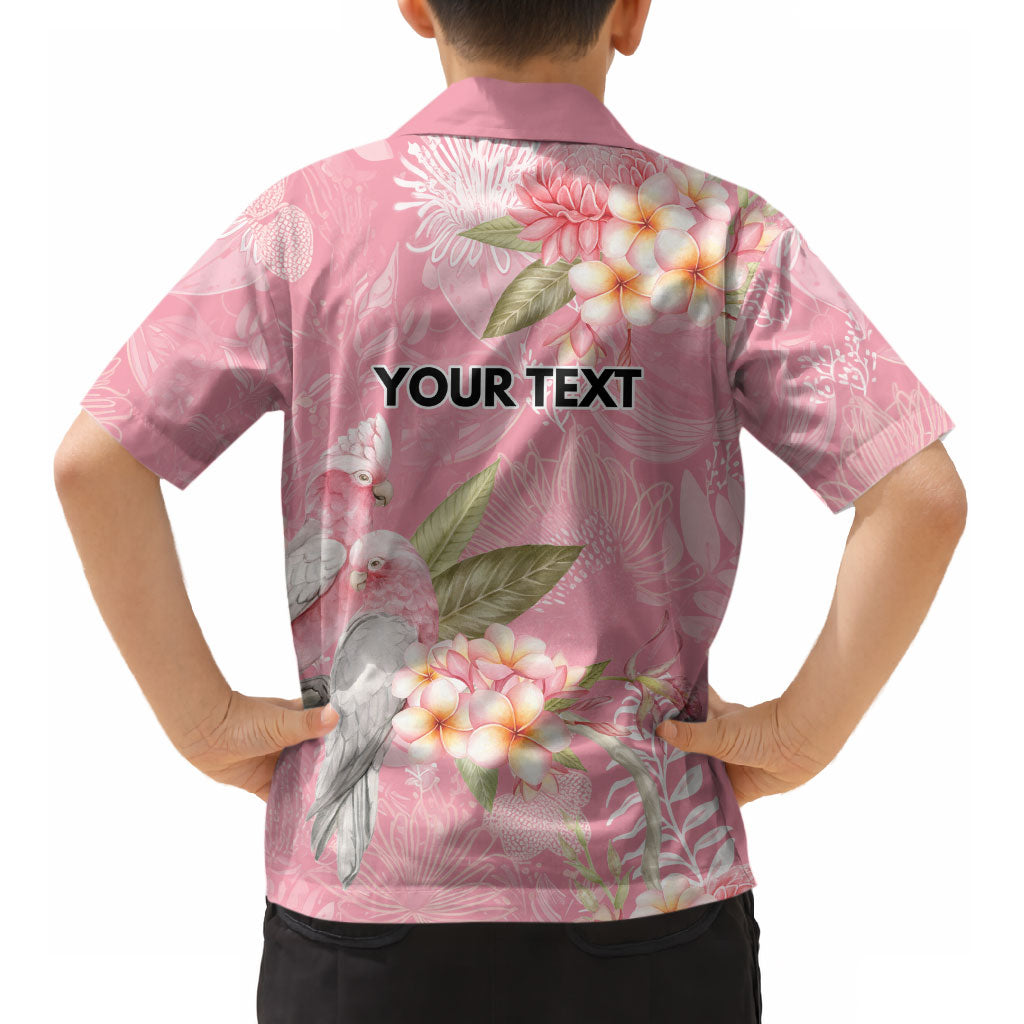 Personalised Galah Cockatoo Fighting in Pink Kid Hawaiian Shirt Australian Breast Cancer Support Spirit