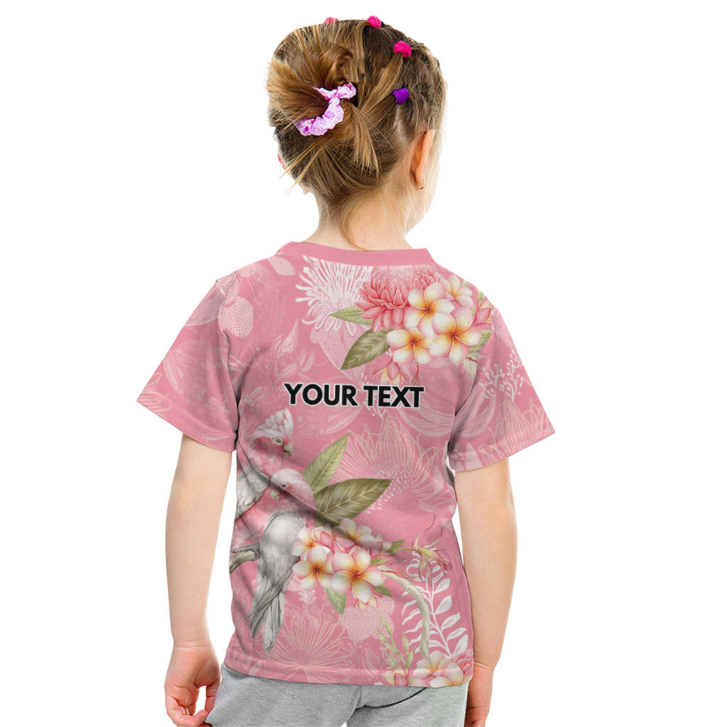 Personalised Galah Cockatoo Fighting in Pink Kid T Shirt Australian Breast Cancer Support Spirit