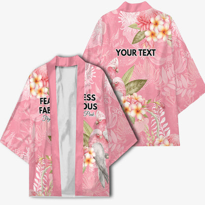 Personalised Galah Cockatoo Fighting in Pink Kimono Australian Breast Cancer Support Spirit