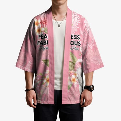 Personalised Galah Cockatoo Fighting in Pink Kimono Australian Breast Cancer Support Spirit