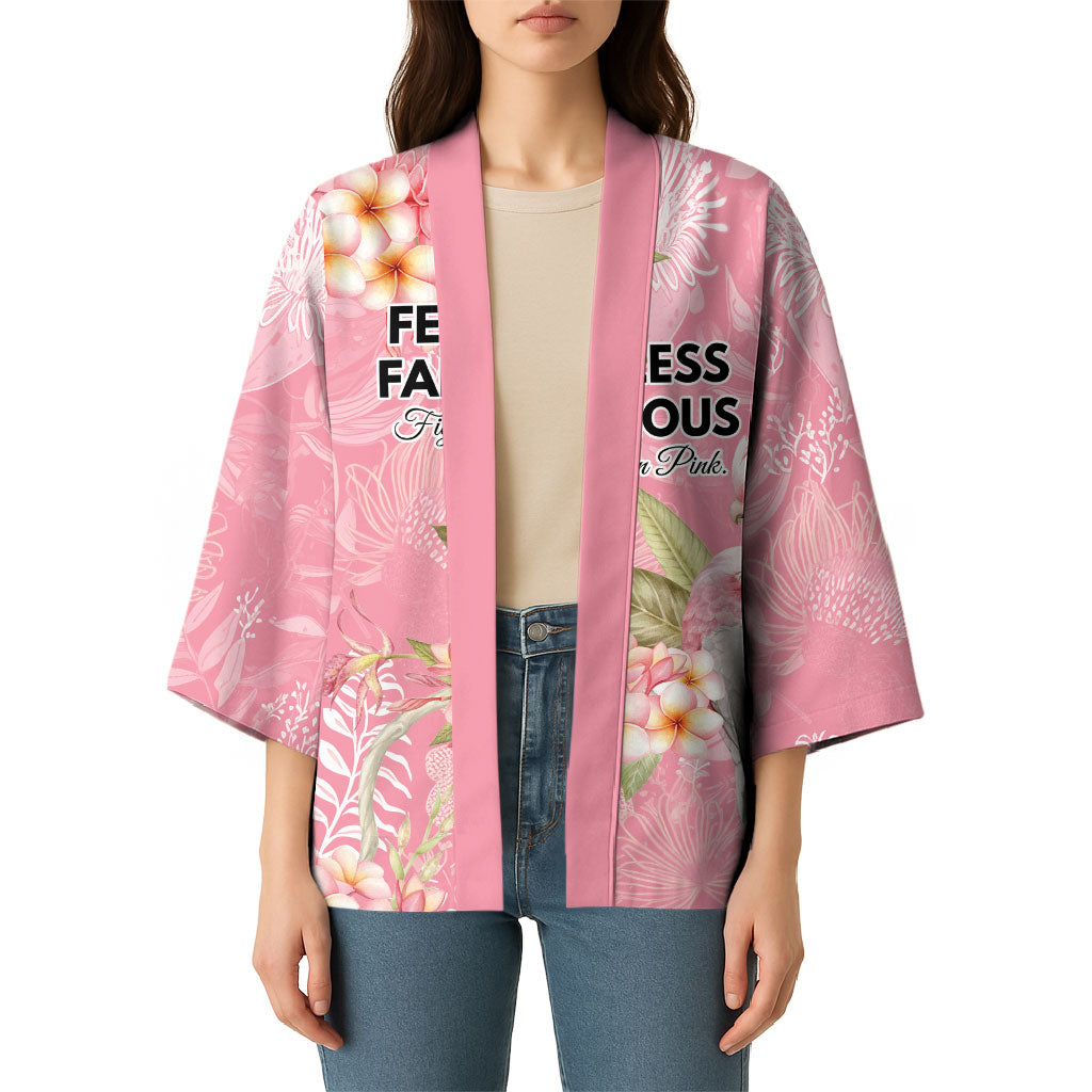 Personalised Galah Cockatoo Fighting in Pink Kimono Australian Breast Cancer Support Spirit