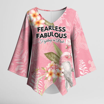Personalised Galah Cockatoo Fighting in Pink Kimono Sleeve Blouse Australian Breast Cancer Support Spirit