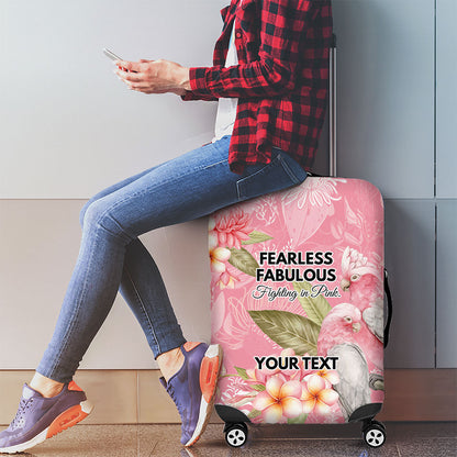 Personalised Galah Cockatoo Fighting in Pink Luggage Cover Australian Breast Cancer Support Spirit