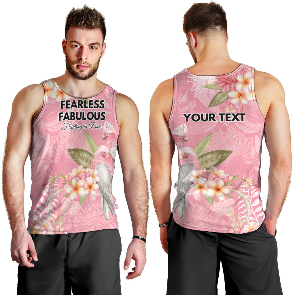 Personalised Galah Cockatoo Fighting in Pink Men Tank Top Australian Breast Cancer Support Spirit