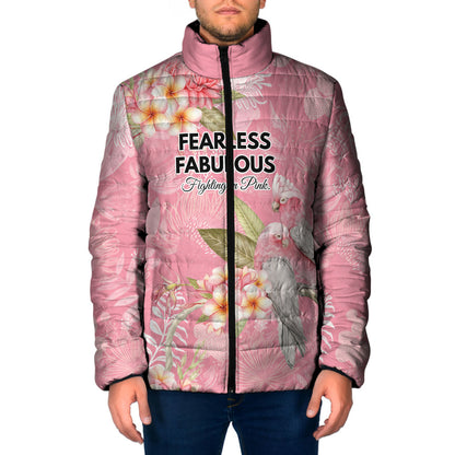 Personalised Galah Cockatoo Fighting in Pink Padded Jacket Australian Breast Cancer Support Spirit