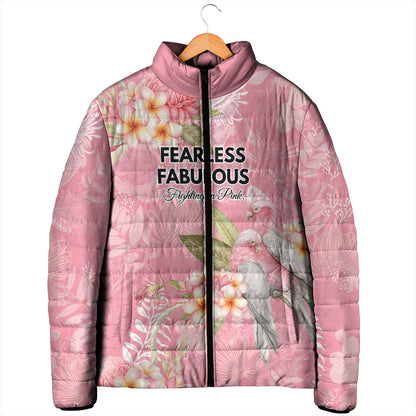 Personalised Galah Cockatoo Fighting in Pink Padded Jacket Australian Breast Cancer Support Spirit