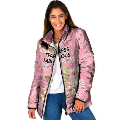 Personalised Galah Cockatoo Fighting in Pink Padded Jacket Australian Breast Cancer Support Spirit