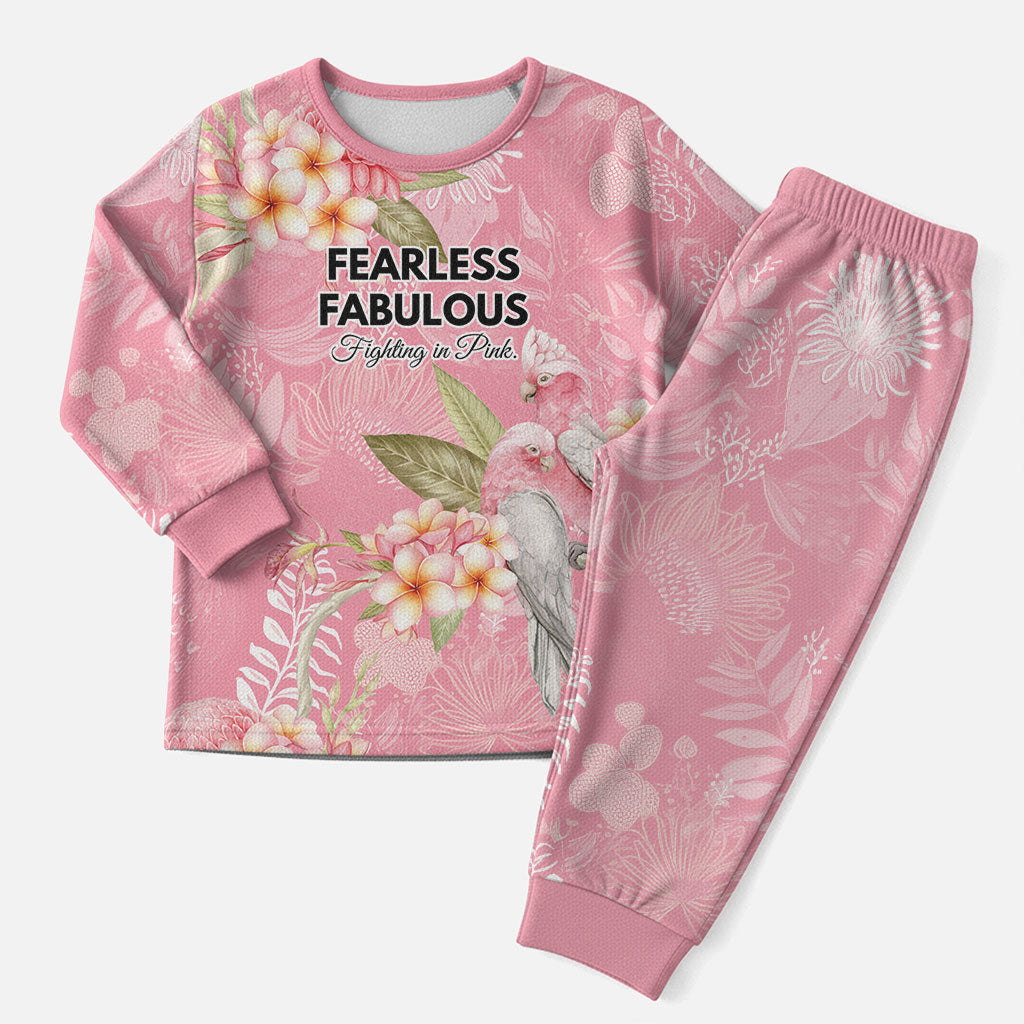 Personalised Galah Cockatoo Fighting in Pink Christmas Pajama Set Australian Breast Cancer Support Spirit