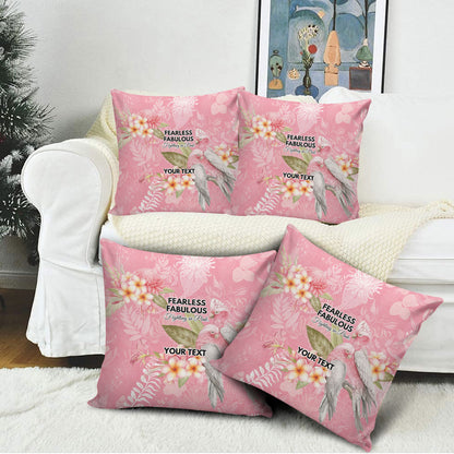 Personalised Galah Cockatoo Fighting in Pink Pillow Cover Australian Breast Cancer Support Spirit