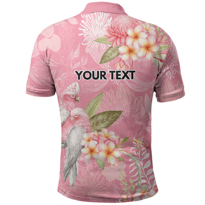 Personalised Galah Cockatoo Fighting in Pink Polo Shirt Australian Breast Cancer Support Spirit