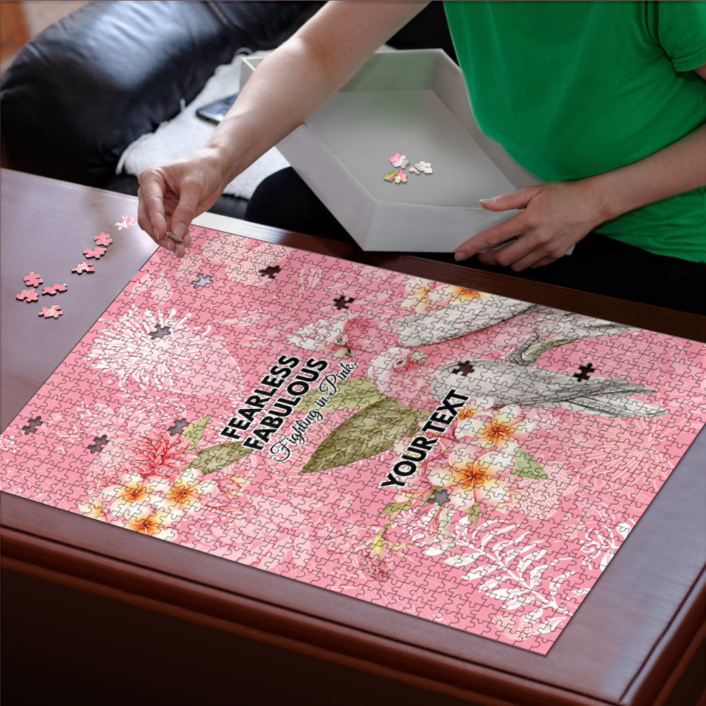 Personalised Galah Cockatoo Fighting in Pink Puzzle Australian Breast Cancer Support Spirit