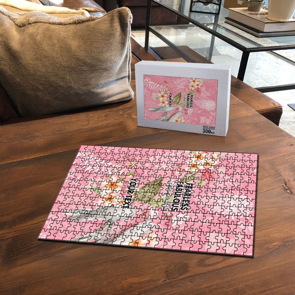 Personalised Galah Cockatoo Fighting in Pink Puzzle Australian Breast Cancer Support Spirit