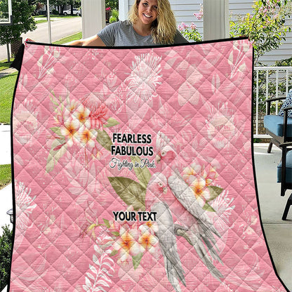 Personalised Galah Cockatoo Fighting in Pink Quilt Australian Breast Cancer Support Spirit