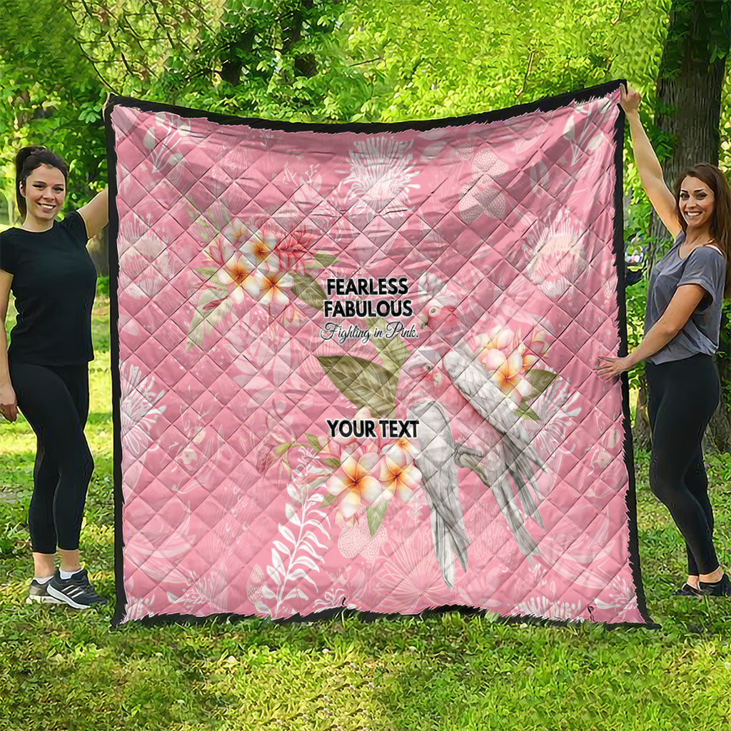 Personalised Galah Cockatoo Fighting in Pink Quilt Australian Breast Cancer Support Spirit